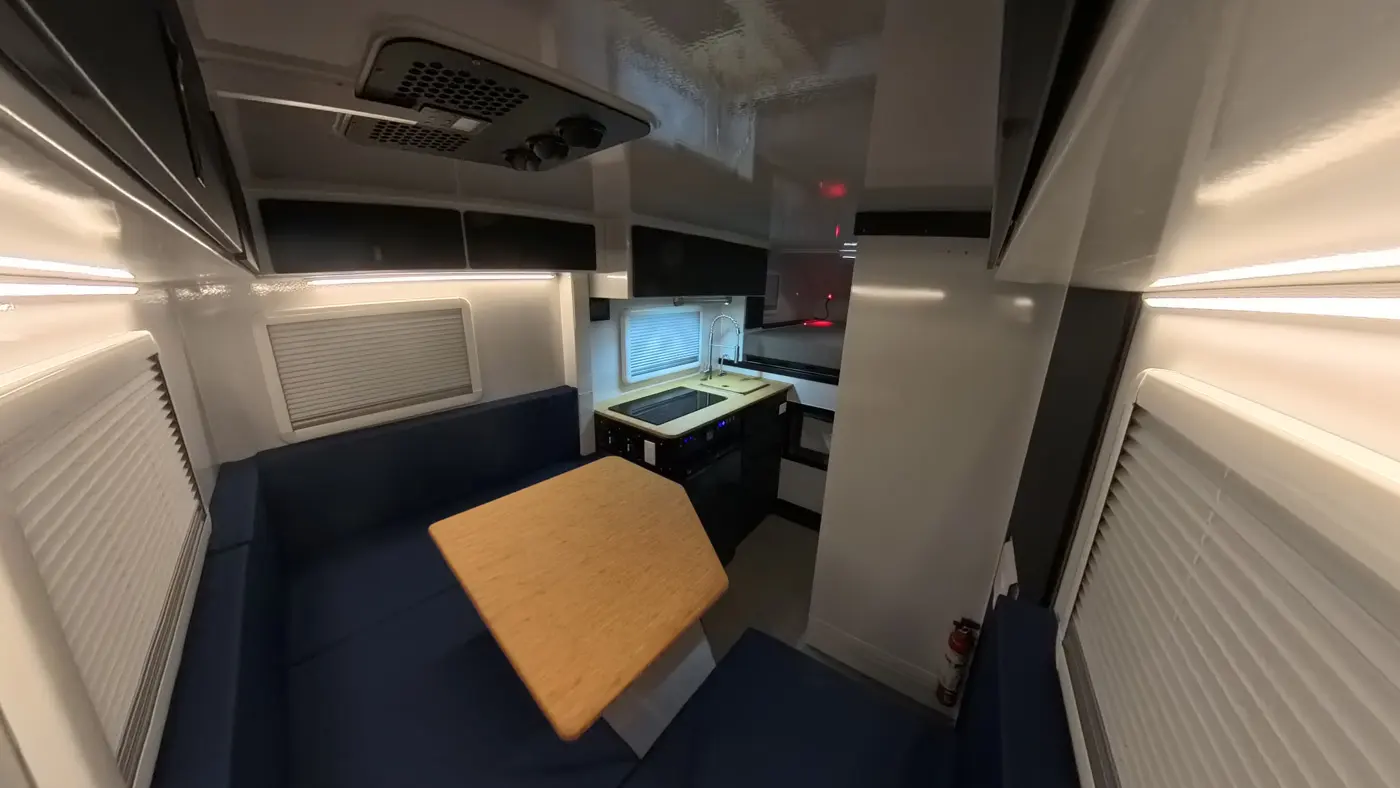 High Country dinette passenger corner with windows