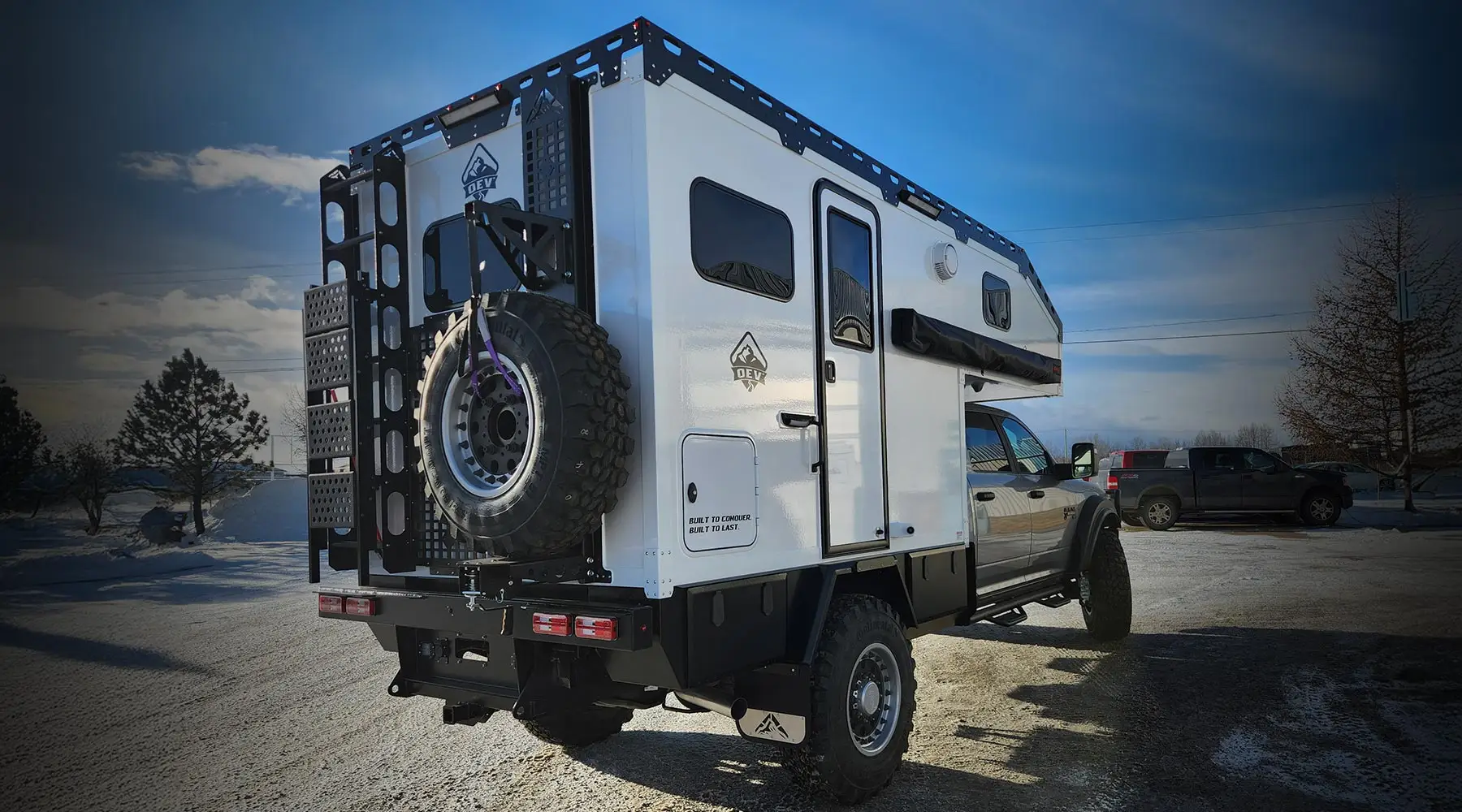 OEV High Country chassis-mounted cabin in mountain terrain