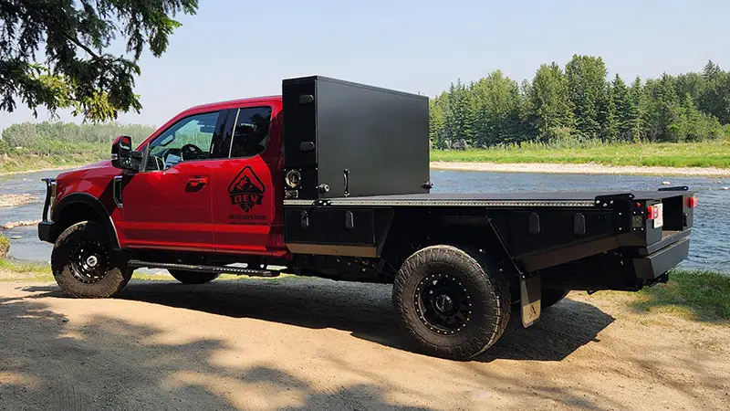 Aluma Tray 8’ with camper mounted