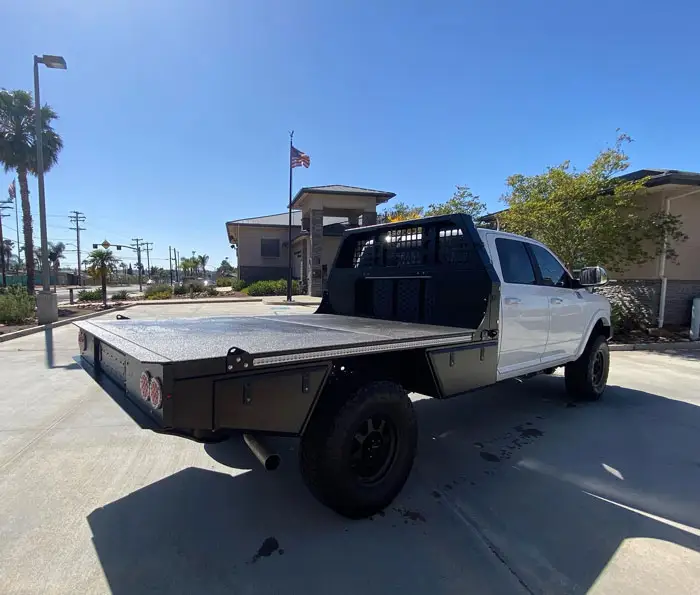 Aluma Tray 9 HD aluminum flatbed on heavy-duty truck